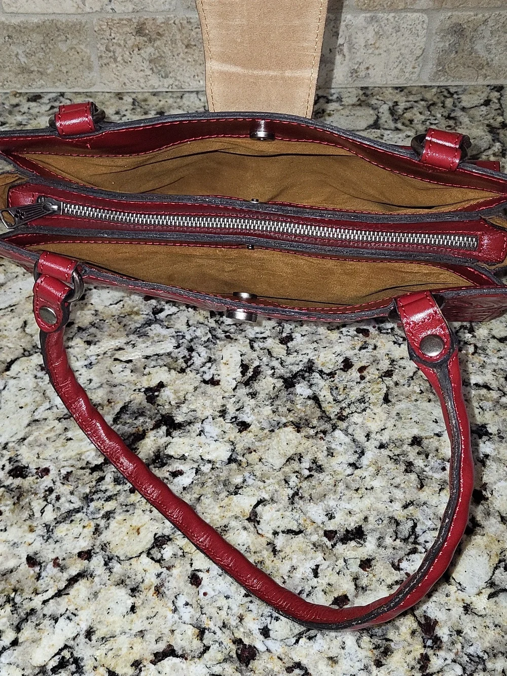 Patricia Nash Tooled Red Rienzo Satchel